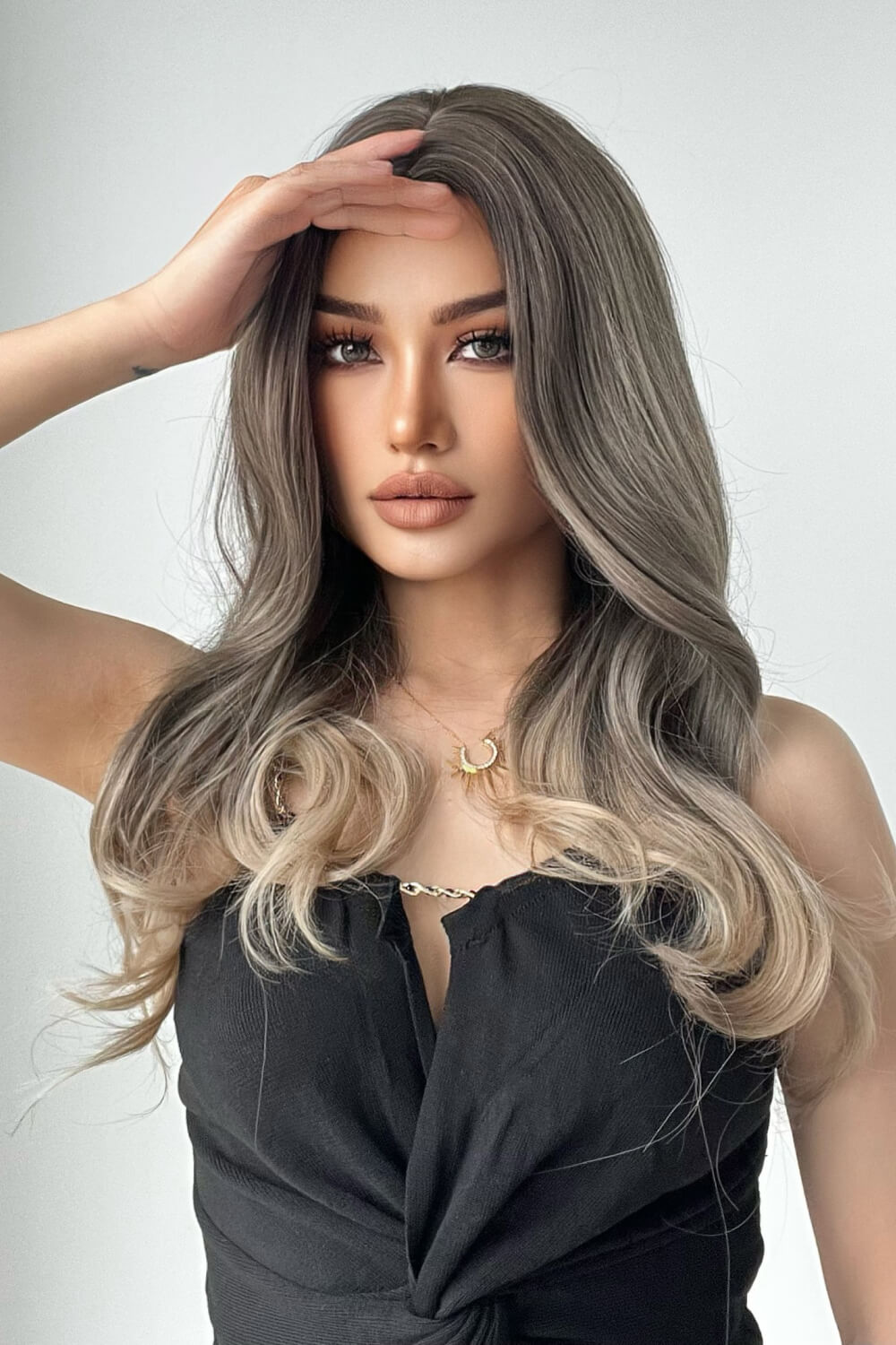 13*1" Full - Machine Wigs Synthetic Long Straight 24" - OMG! Rose