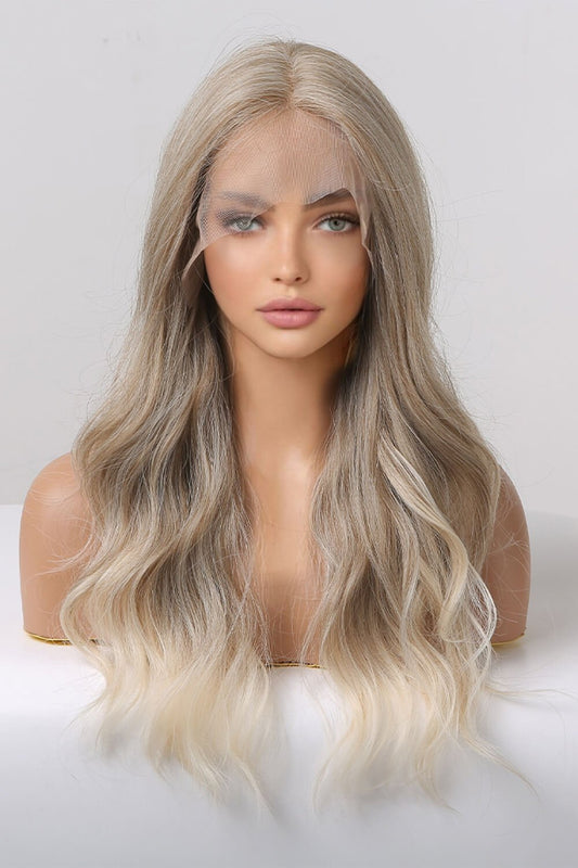 13*2" Lace Front Wigs Synthetic Long Wave 24" 150% Density in Medium Blonde Highlights - OMG! Rose