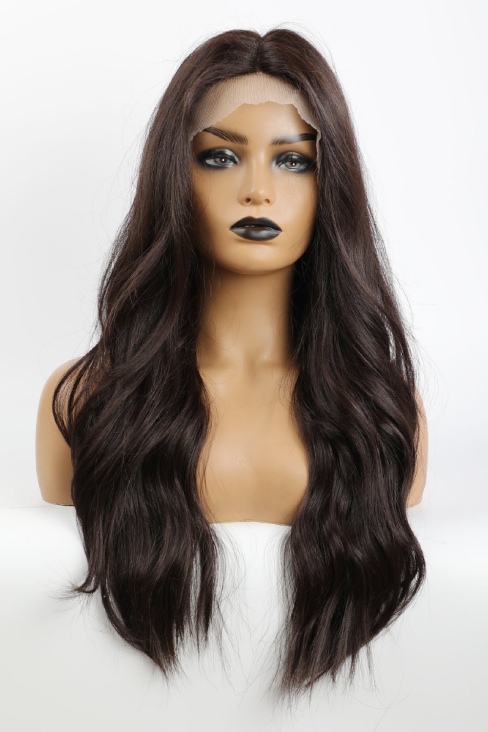 13*2" Lace Front Wigs Synthetic Long Wave 26" Heat Safe 150% Density in Brown - OMG! Rose