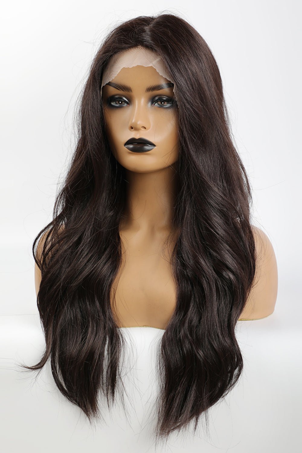 13*2" Lace Front Wigs Synthetic Long Wave 26" Heat Safe 150% Density in Brown - OMG! Rose