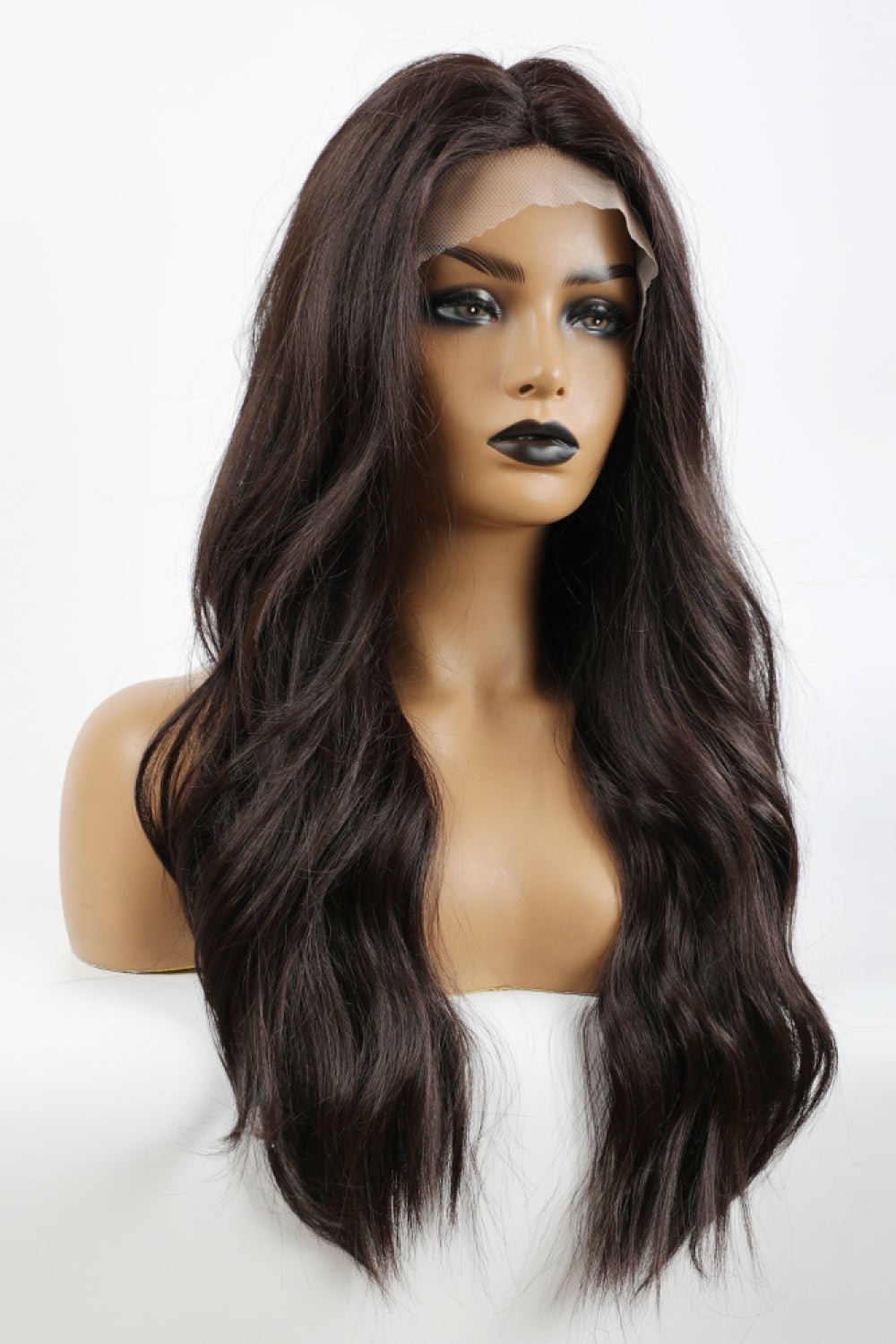 13*2" Lace Front Wigs Synthetic Long Wave 26" Heat Safe 150% Density in Brown - OMG! Rose