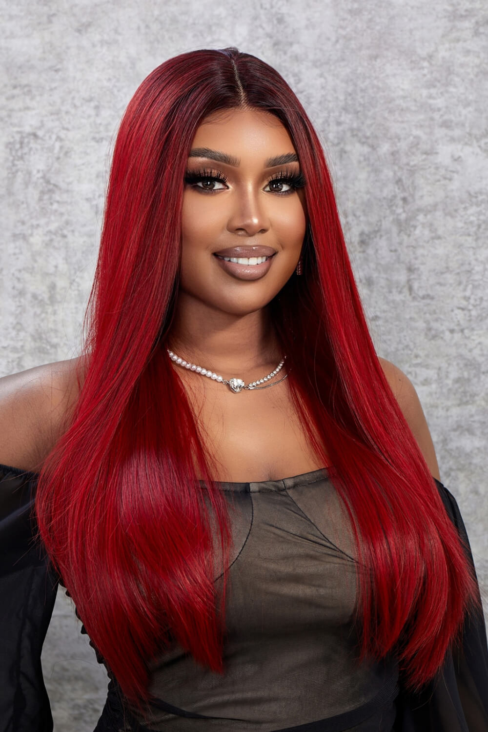 13*2" Lace Front Wigs Synthetic Straight 26" 150% Density - OMG! Rose