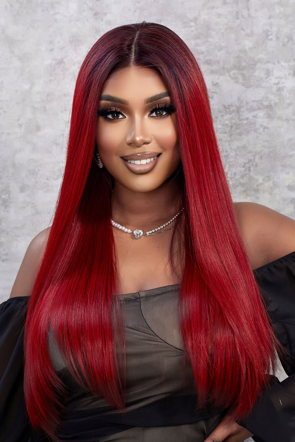 13*2" Lace Front Wigs Synthetic Straight 26" 150% Density - OMG! Rose