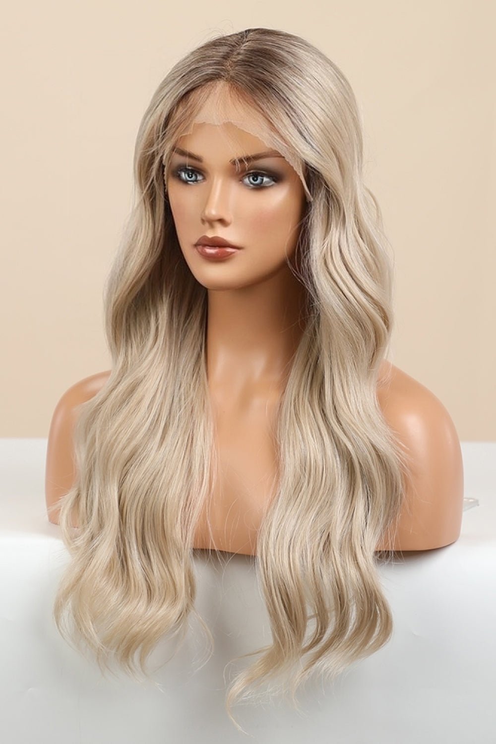 13*2" Wave Lace Front Synthetic Wigs in Gold 26" Long 150% Density - OMG! Rose