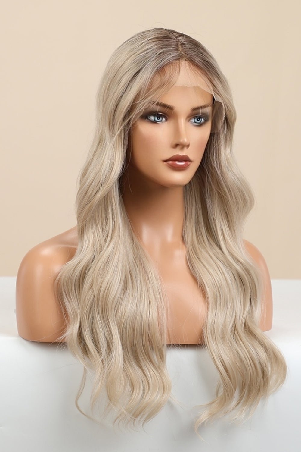 13*2" Wave Lace Front Synthetic Wigs in Gold 26" Long 150% Density - OMG! Rose