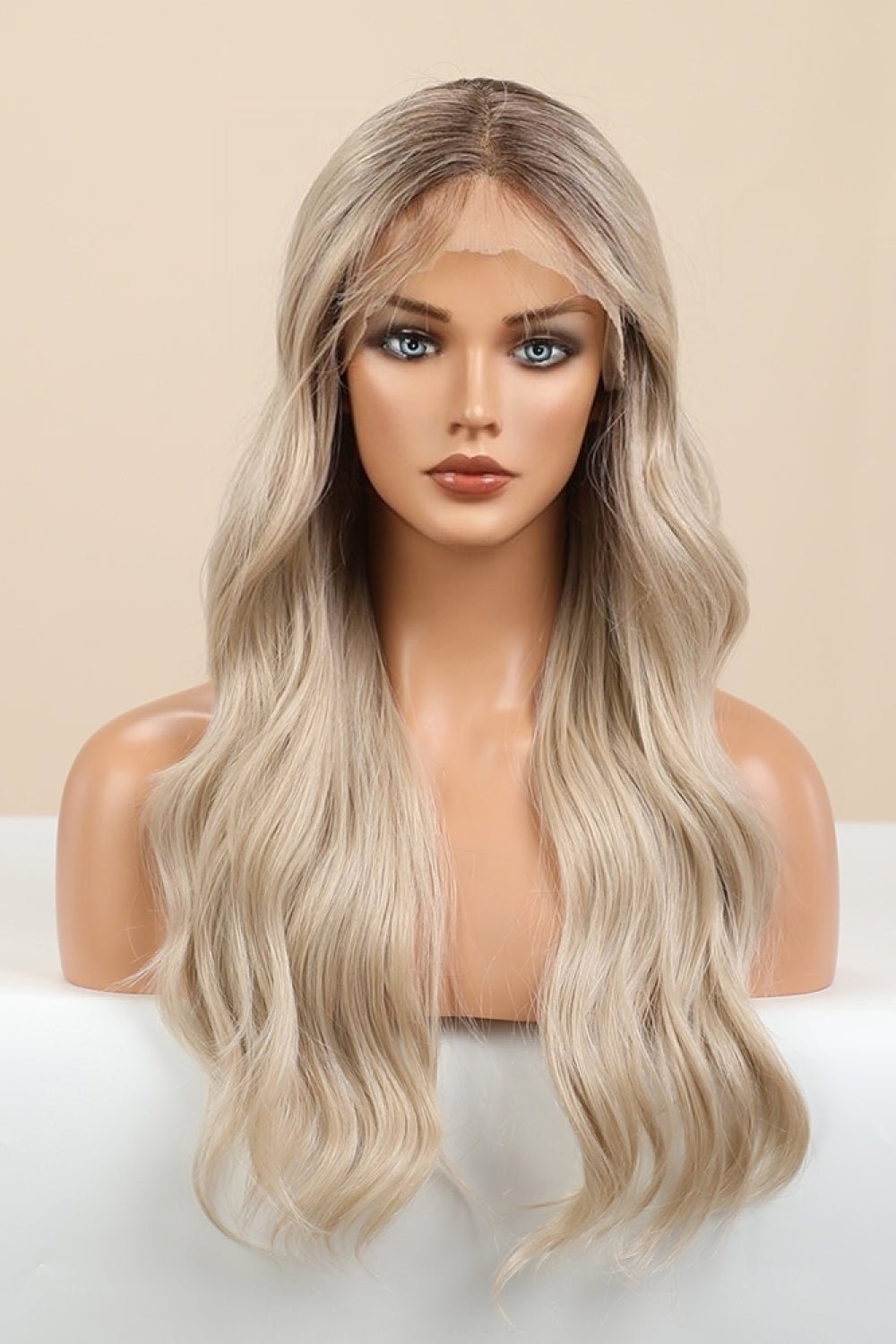 13*2" Wave Lace Front Synthetic Wigs in Gold 26" Long 150% Density - OMG! Rose