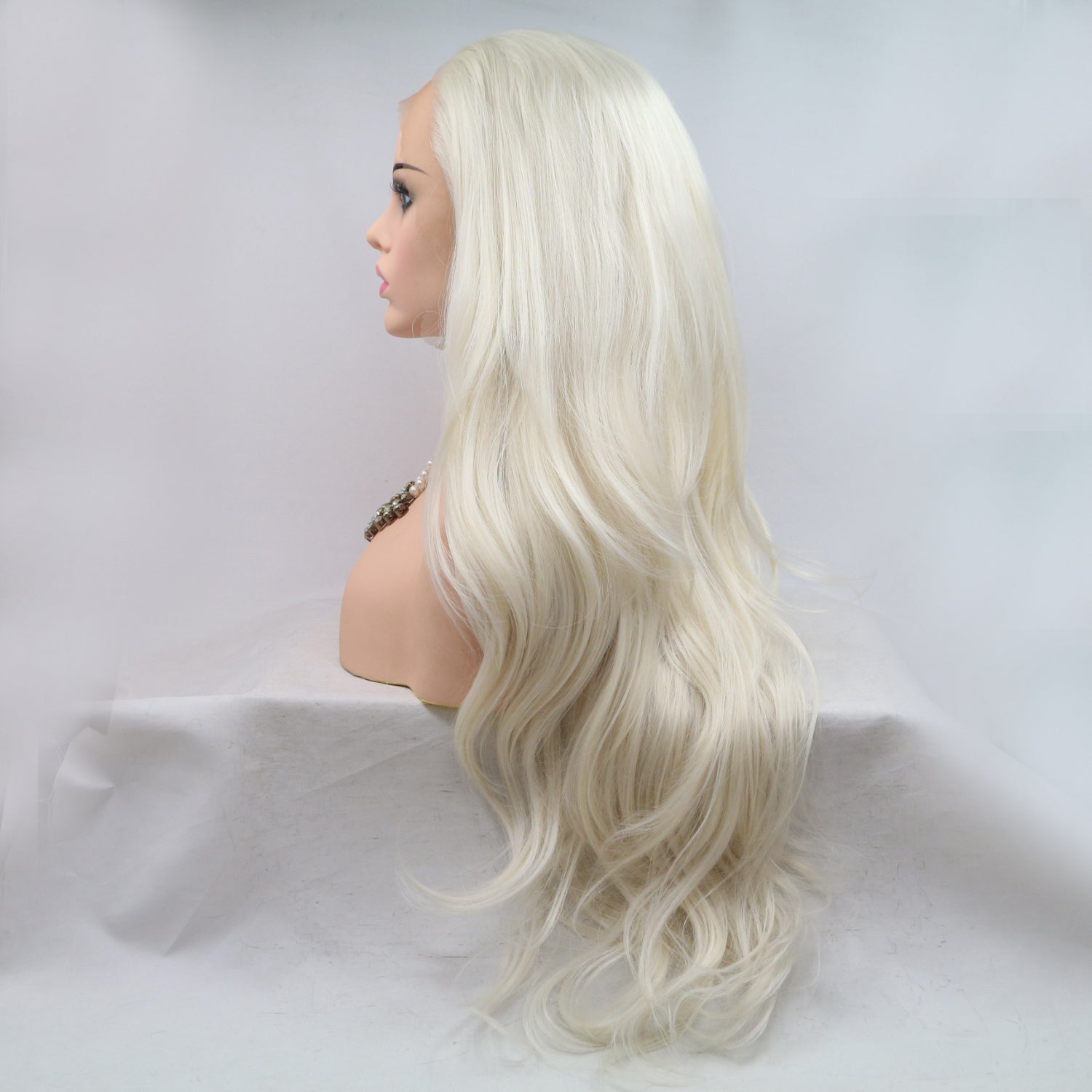 13*3" Lace Front Wigs Synthetic Long Wavy 24" 130% Density - OMG! Rose