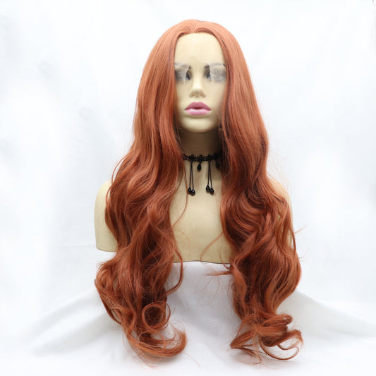 13*3" Lace Front Wigs Synthetic Long Wavy 24" 130% Density - OMG! Rose