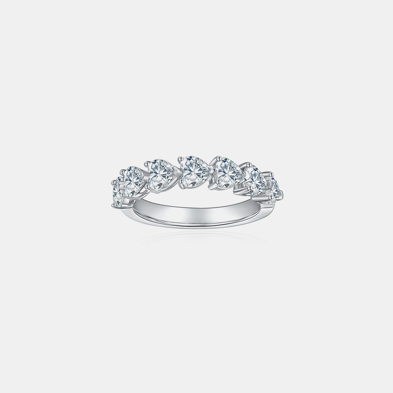 2.1 Carat 925 Sterling Silver Moissanite Heart Ring - OMG! Rose