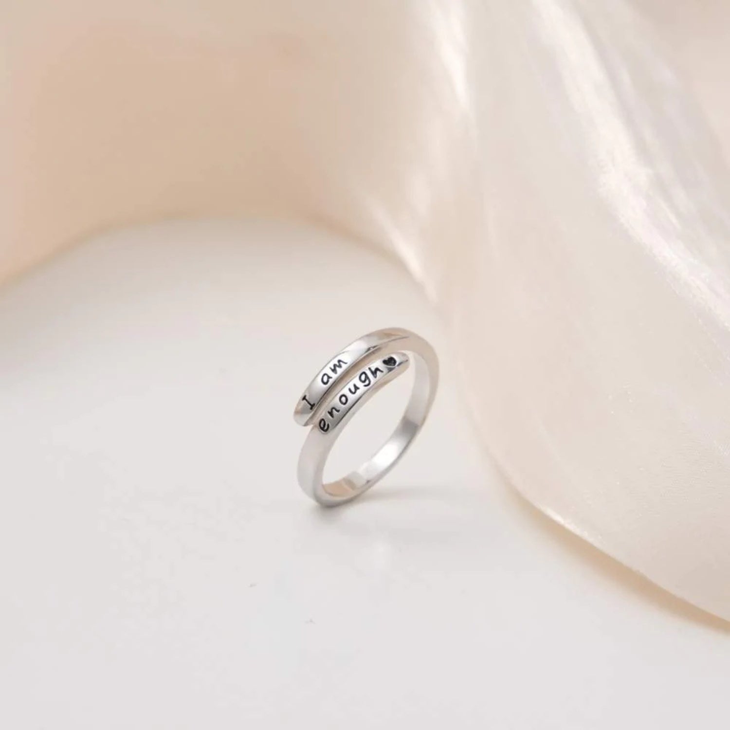 925 Sterling Silver Engraved Bypass Ring - OMG! Rose