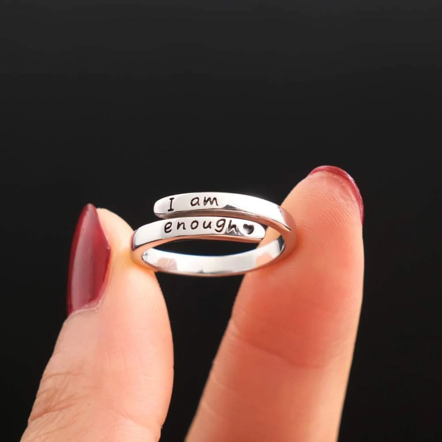 925 Sterling Silver Engraved Bypass Ring - OMG! Rose