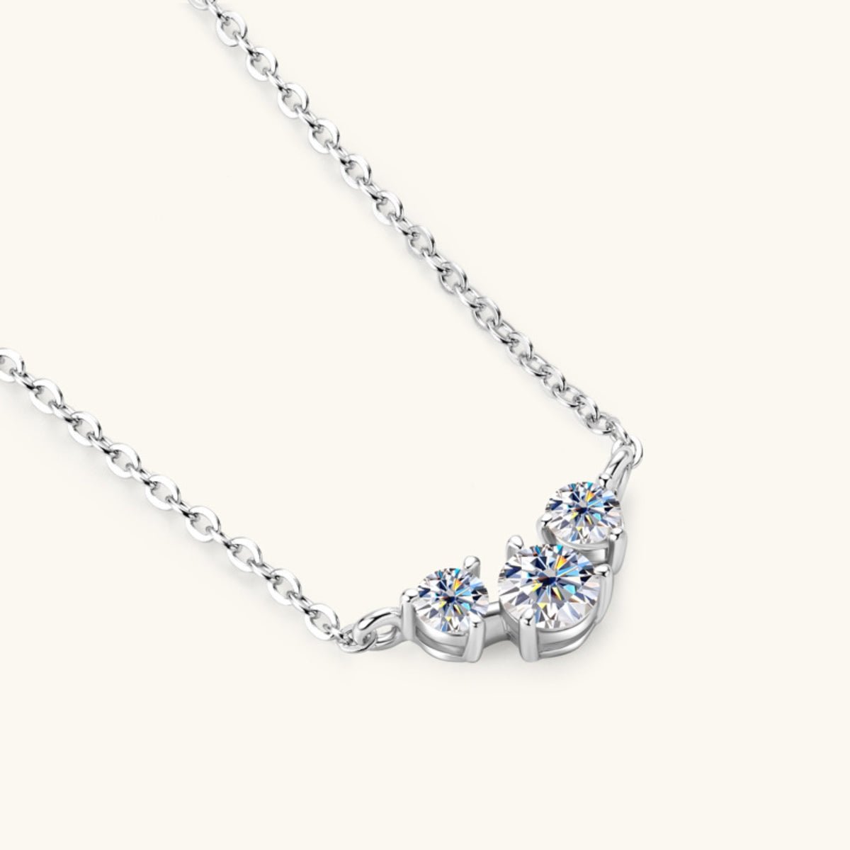 925 Sterling Silver Inlaid Moissanite Necklace - OMG! Rose