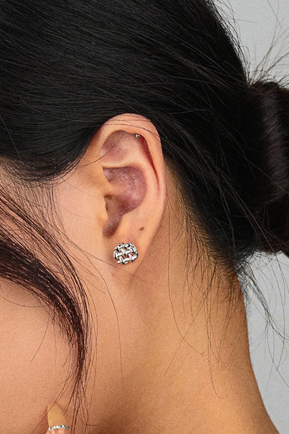 925 Sterling Silver Woven Stud Earrings - OMG! Rose