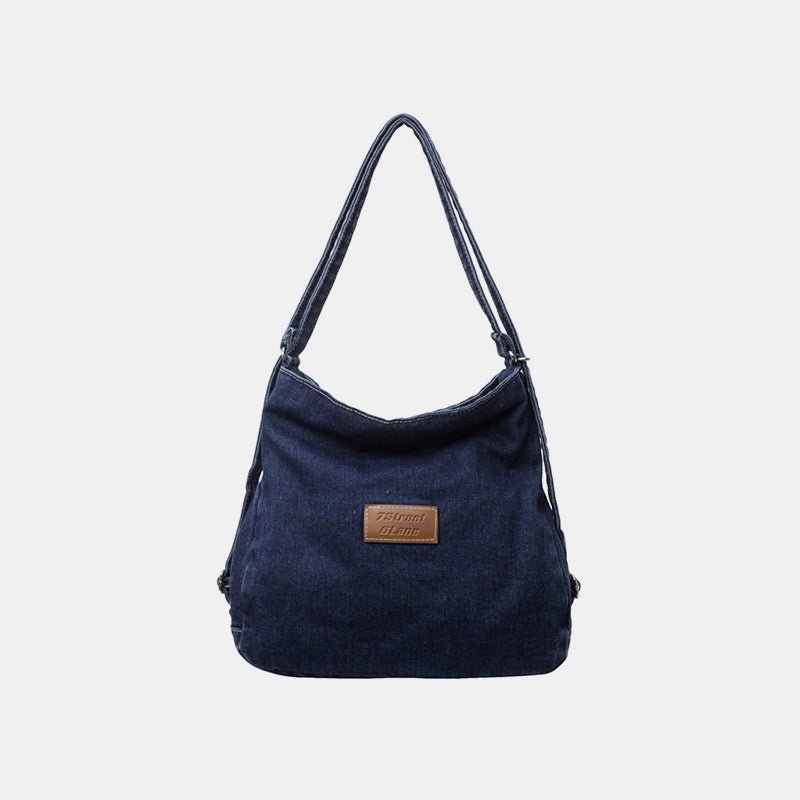 Adjustable Strap Denim Shoulder Bag - OMG! Rose