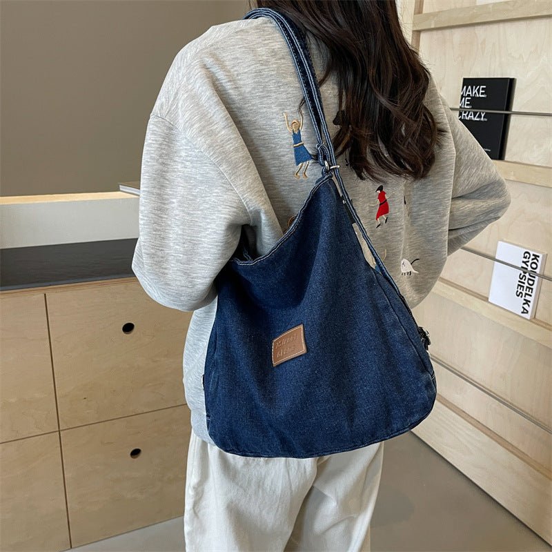 Adjustable Strap Denim Shoulder Bag - OMG! Rose