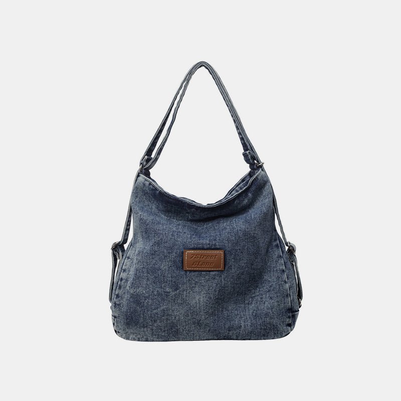 Adjustable Strap Denim Shoulder Bag - OMG! Rose