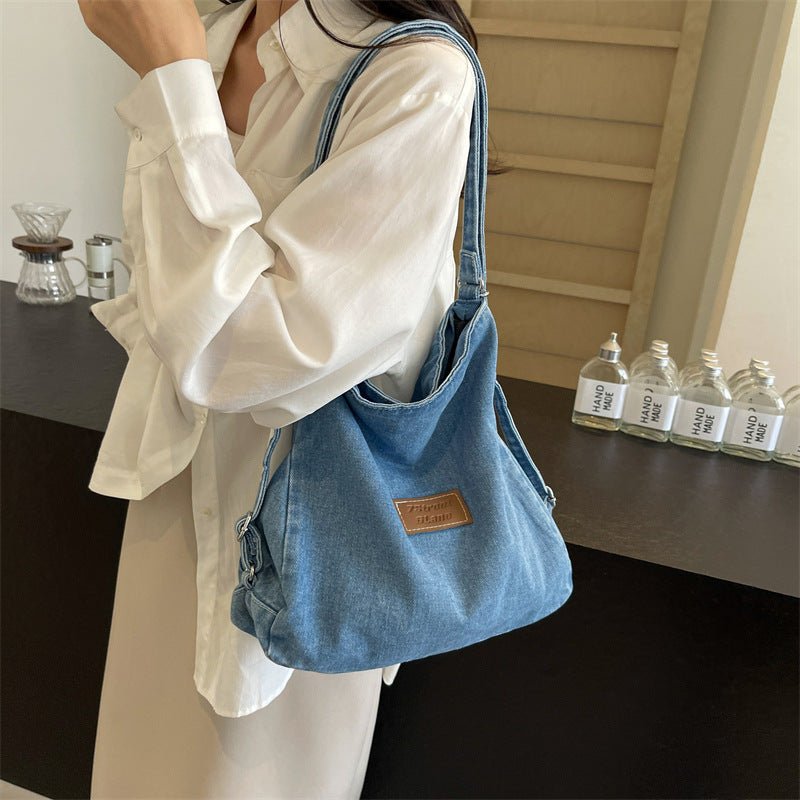 Adjustable Strap Denim Shoulder Bag - OMG! Rose