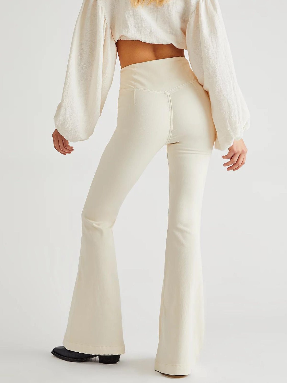 Asymmetric Waist Flare Jeans - OMG! Rose