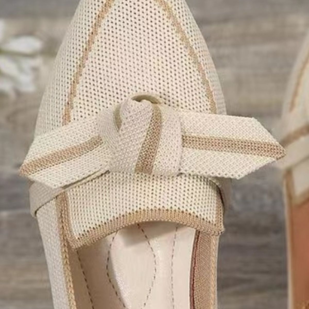 Bow Contrast Trim Point Toe Loafers - OMG! Rose