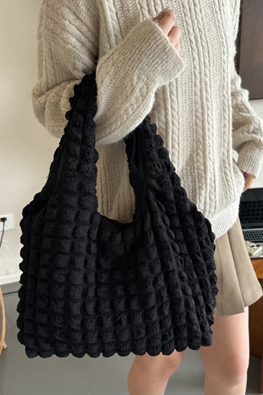 Cloud Puffy Shoulder Tote Bag - OMG! Rose