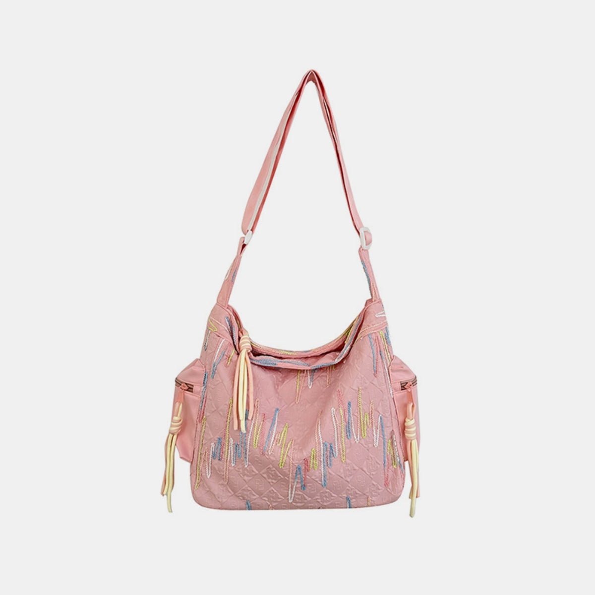 Contrast Texture Shoulder Bag - OMG! Rose