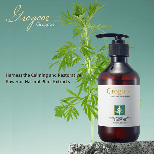 Crogooe Herbal Shower Gel, about 77% Artemisia Extract, Contains Amino Acid, Herbal Extract Skin Cleaning Body Washes - OMG! Rose