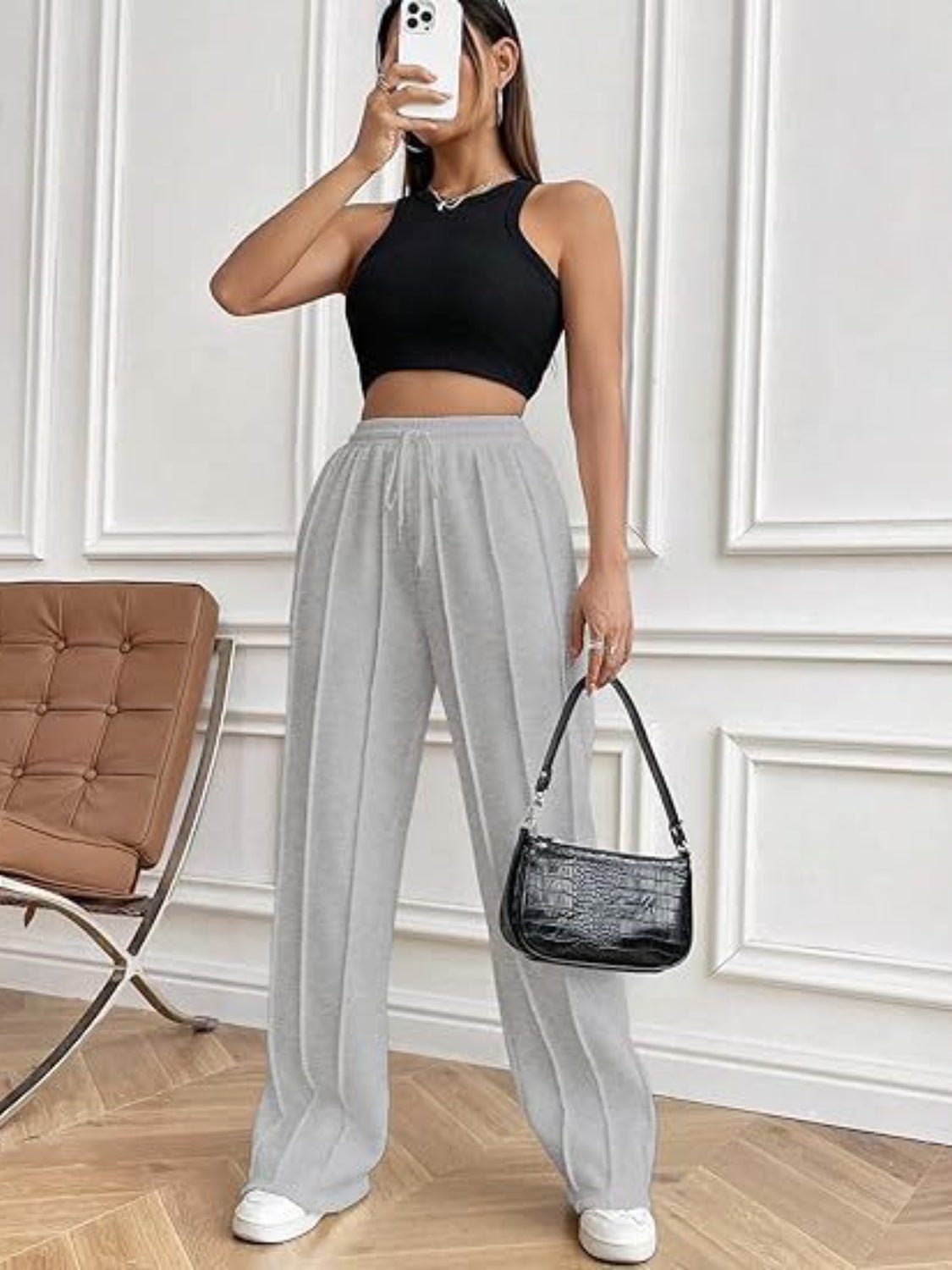 Drawstring Wide Leg Pants with Pockets - OMG! Rose