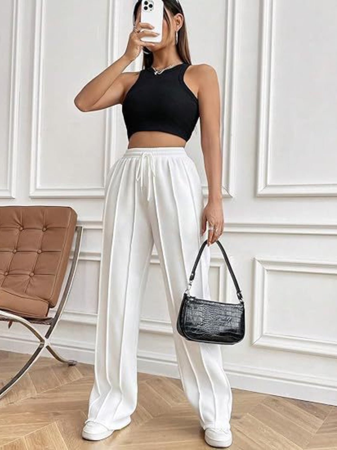 Drawstring Wide Leg Pants with Pockets - OMG! Rose