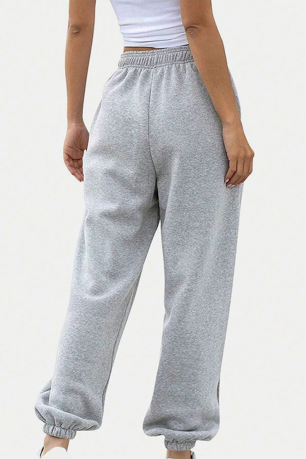 Elastic Waist Joggers with Pockets - OMG! Rose