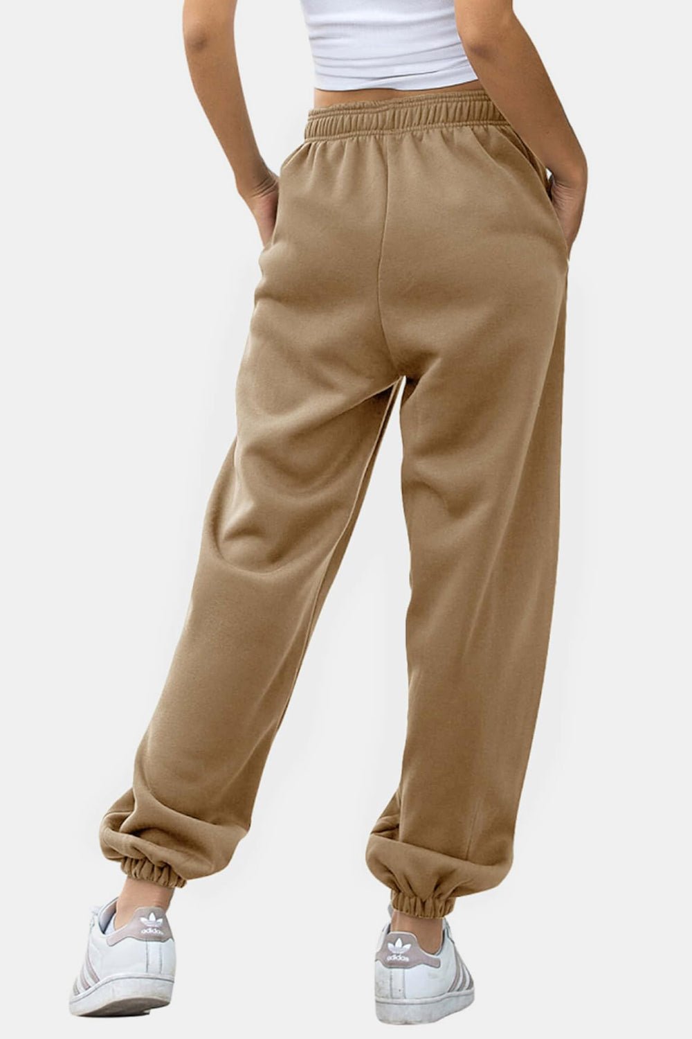 Elastic Waist Joggers with Pockets - OMG! Rose