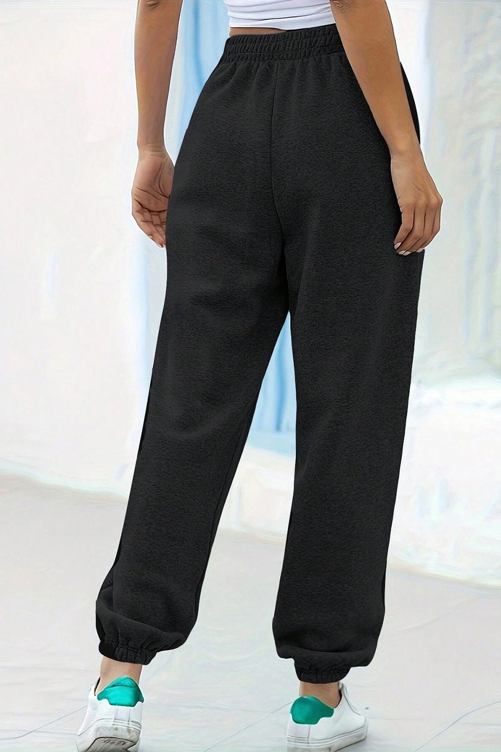 Elastic Waist Joggers with Pockets - OMG! Rose