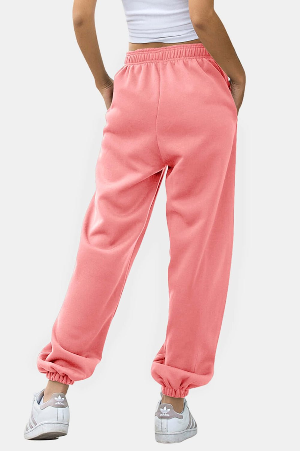 Elastic Waist Joggers with Pockets - OMG! Rose