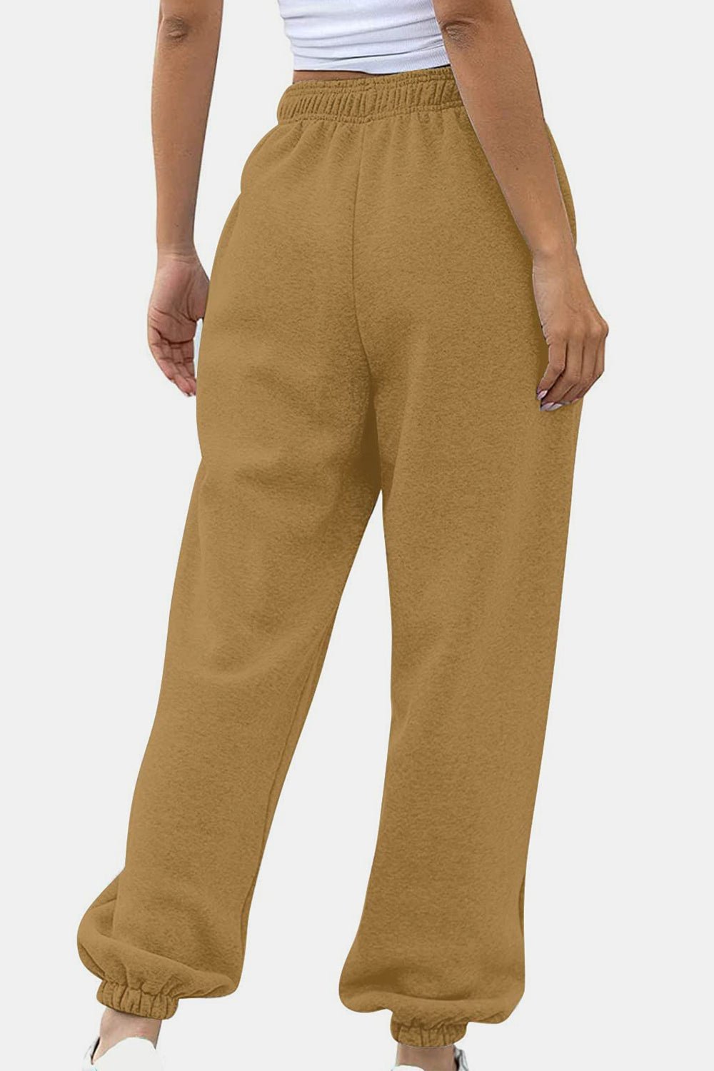 Elastic Waist Joggers with Pockets - OMG! Rose