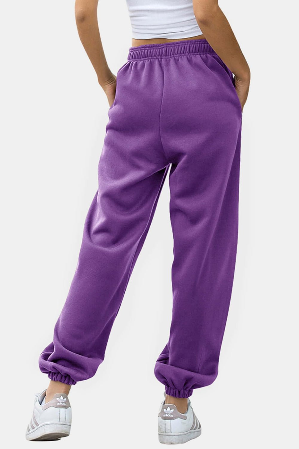 Elastic Waist Joggers with Pockets - OMG! Rose