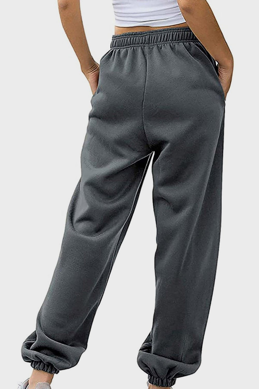 Elastic Waist Joggers with Pockets - OMG! Rose