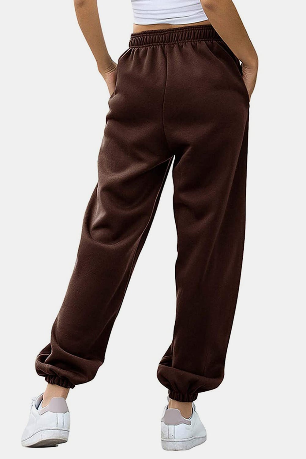 Elastic Waist Joggers with Pockets - OMG! Rose