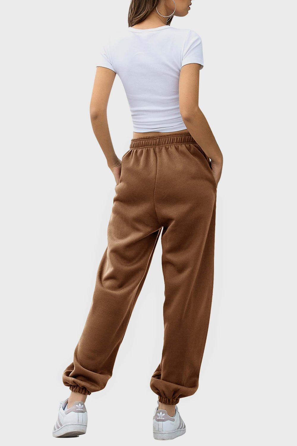 Elastic Waist Joggers with Pockets - OMG! Rose