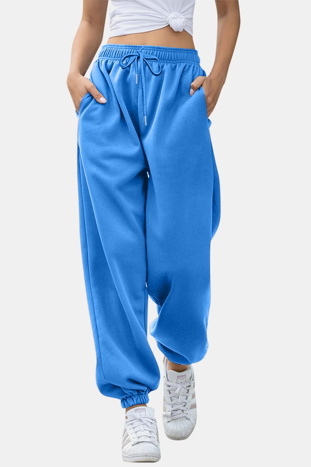 Elastic Waist Joggers with Pockets - OMG! Rose