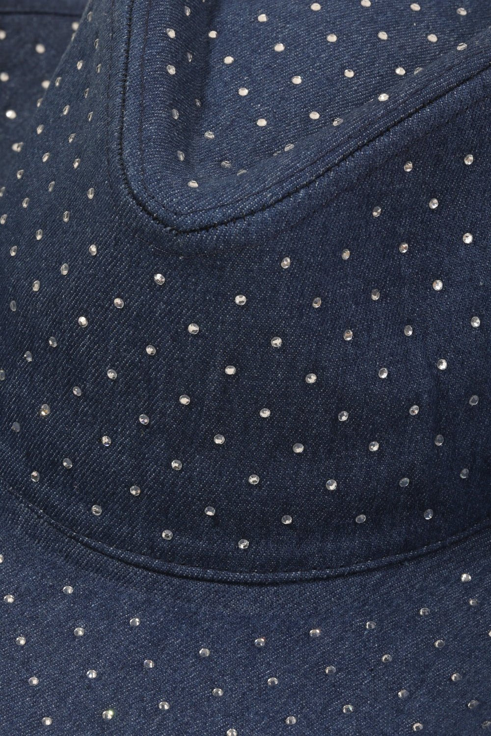 Fame Rhinestone Wide Brim Denim Hat - OMG! Rose