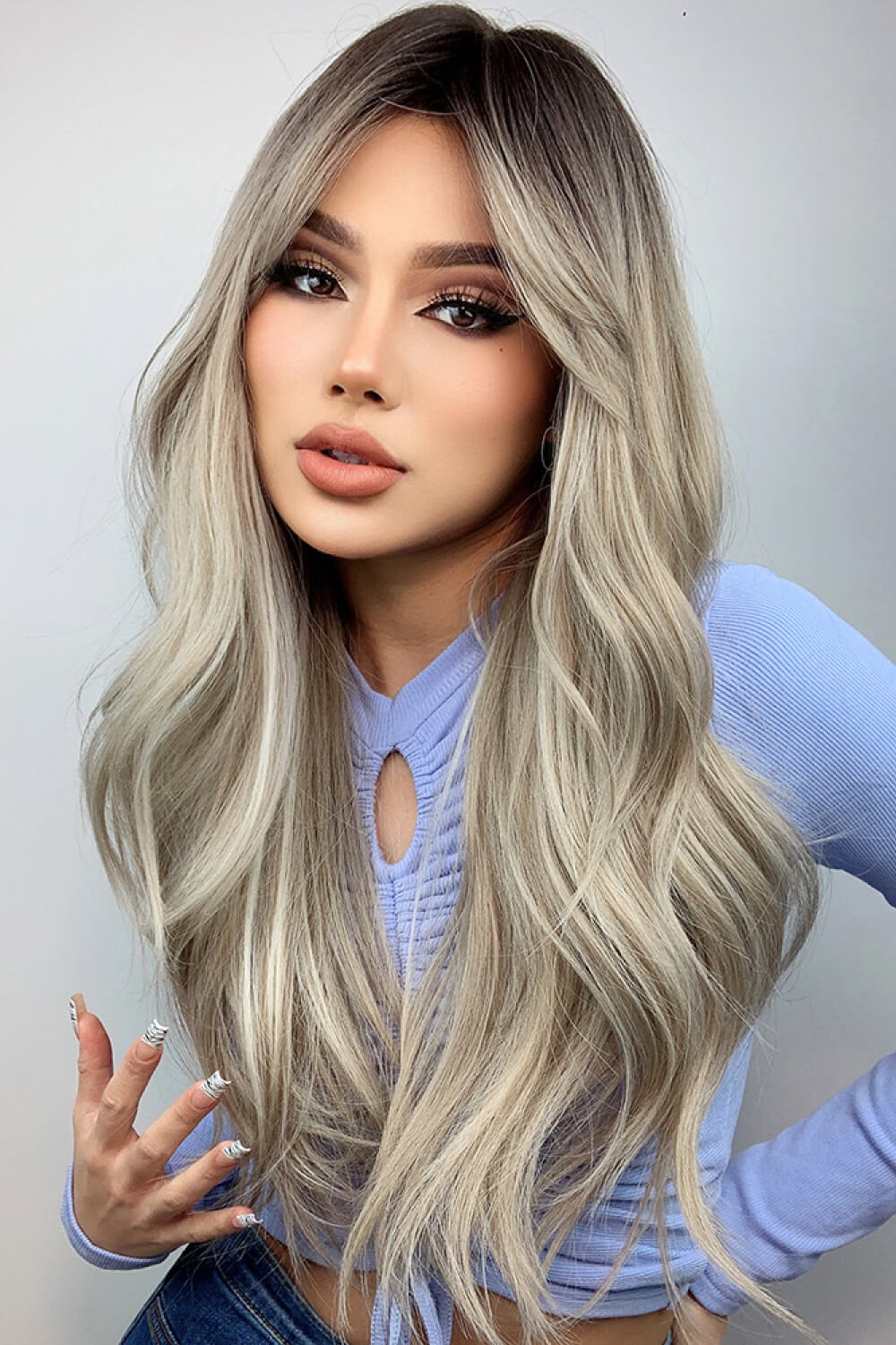 Full Machine Long Wave Wigs 26'' - OMG! Rose