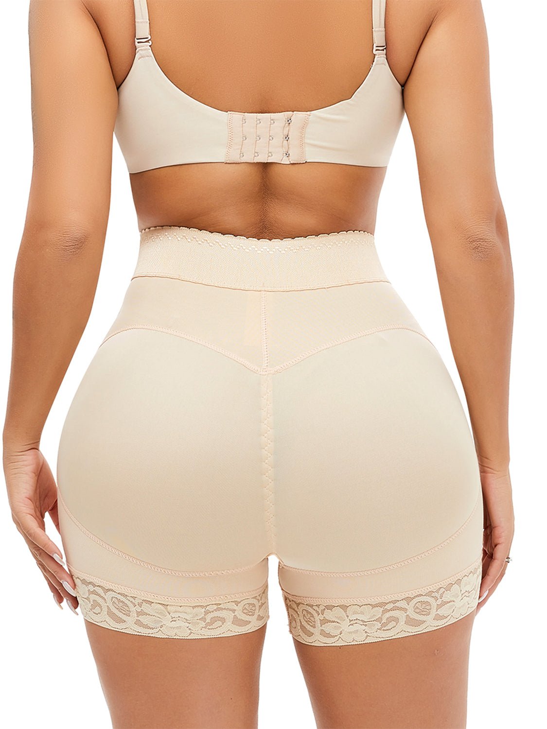 Full Size Lace Detail Hook-and-Eye Shaping Shorts - OMG! Rose