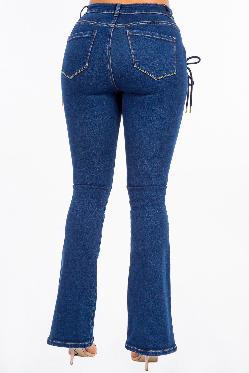 High Rise Lace Up Jeans - OMG! Rose