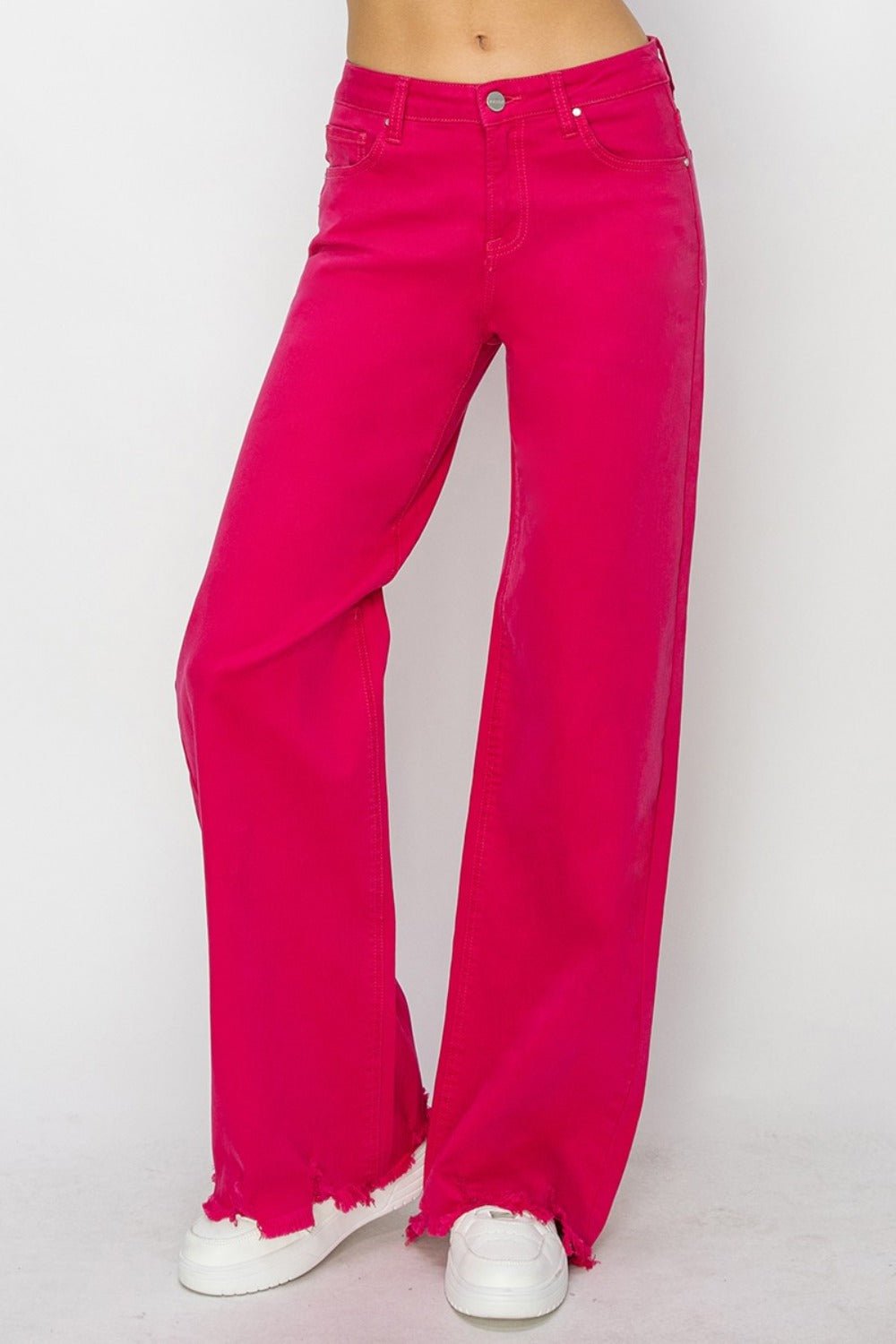 High Rise Wide Leg Jeans - OMG! Rose