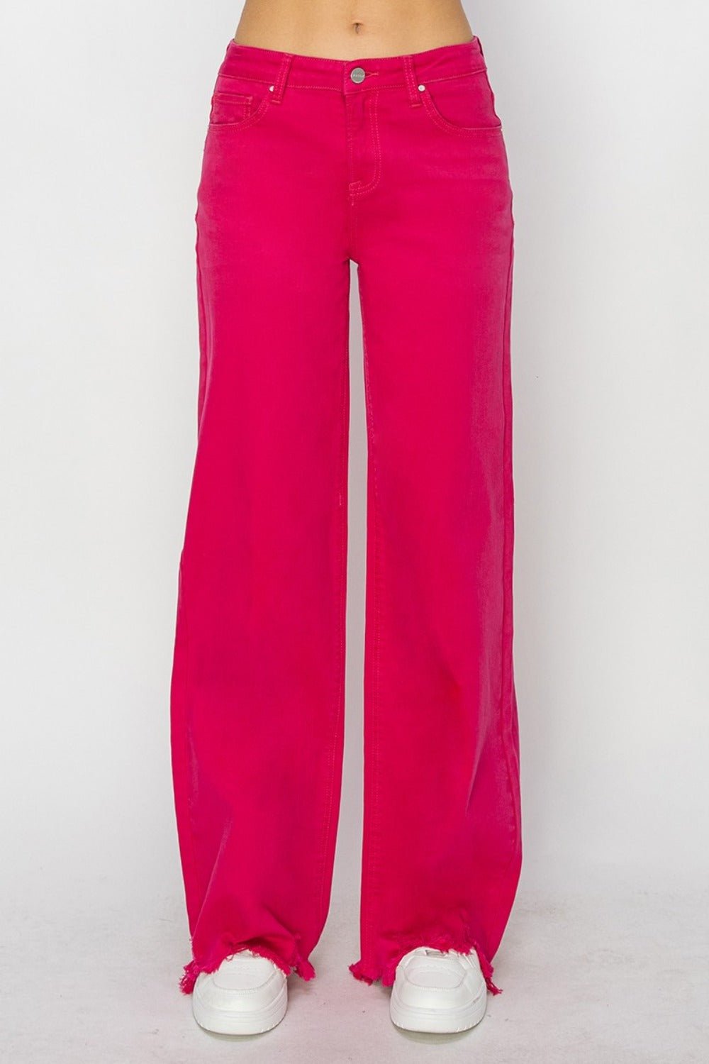 High Rise Wide Leg Jeans - OMG! Rose