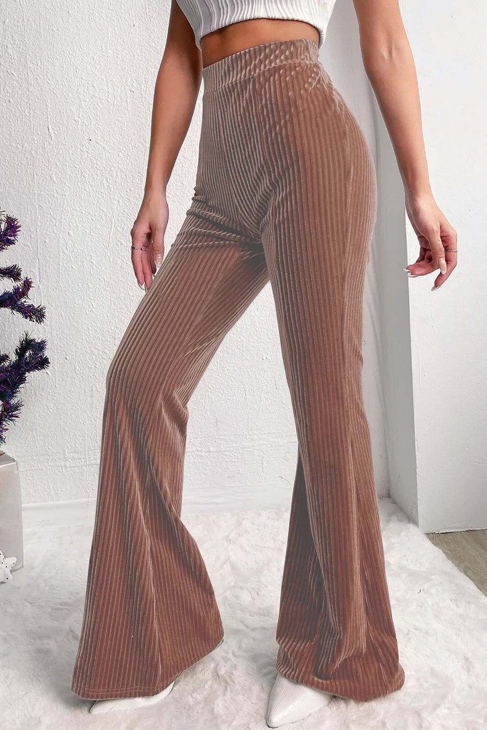 High Waist Bootcut Pants - OMG! Rose