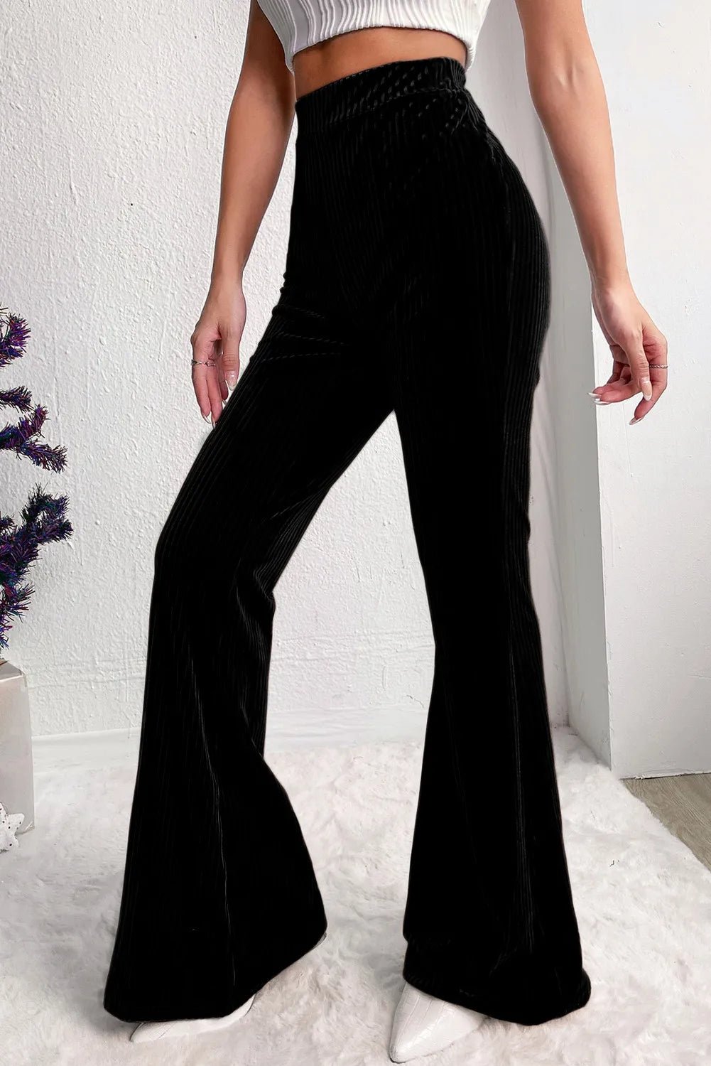 High Waist Bootcut Pants - OMG! Rose