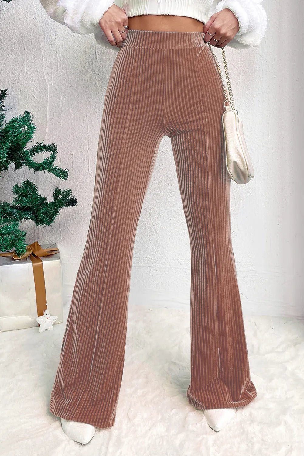 High Waist Bootcut Pants - OMG! Rose