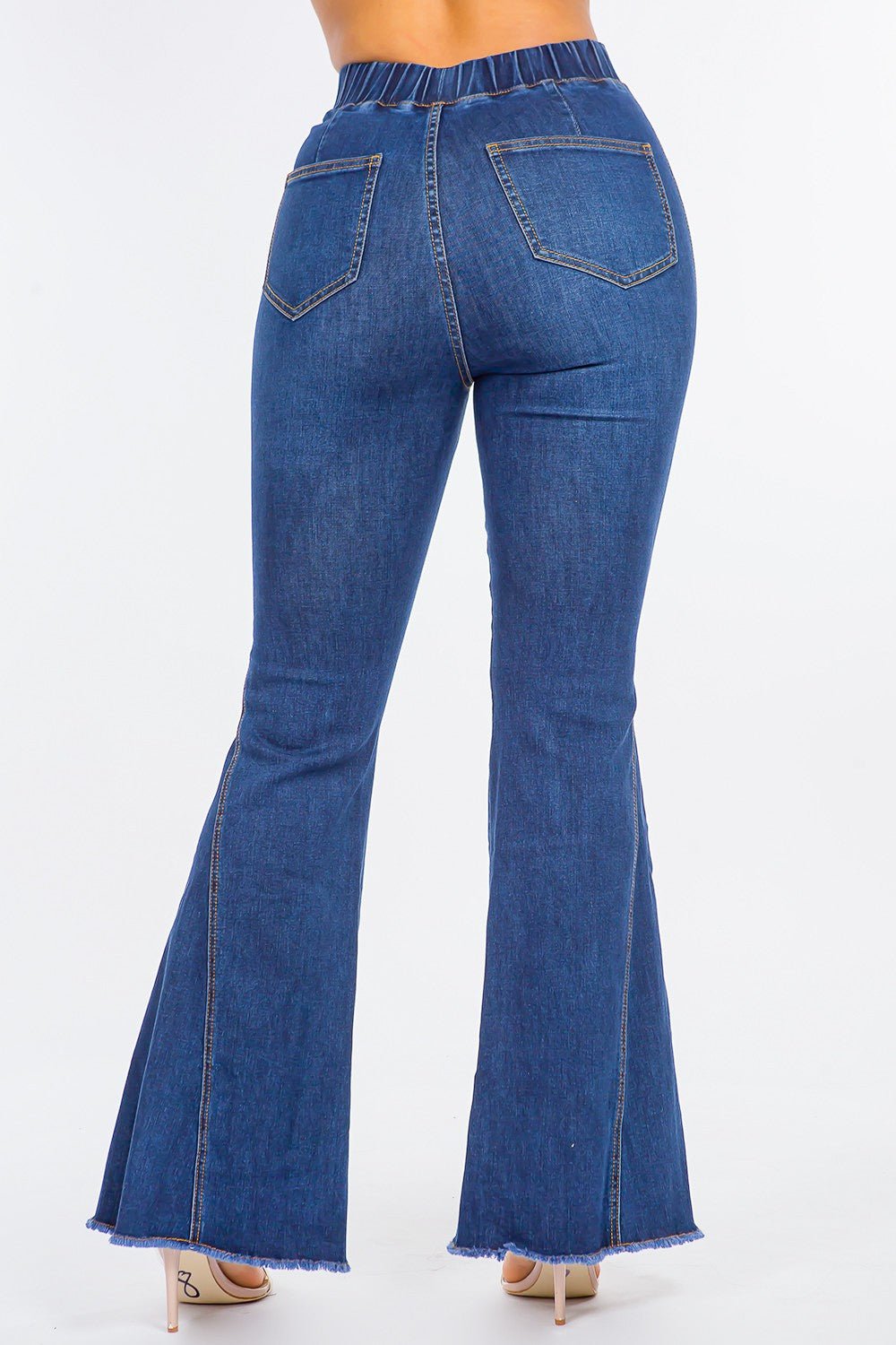 High Waist Curvy Flare Jeans - OMG! Rose