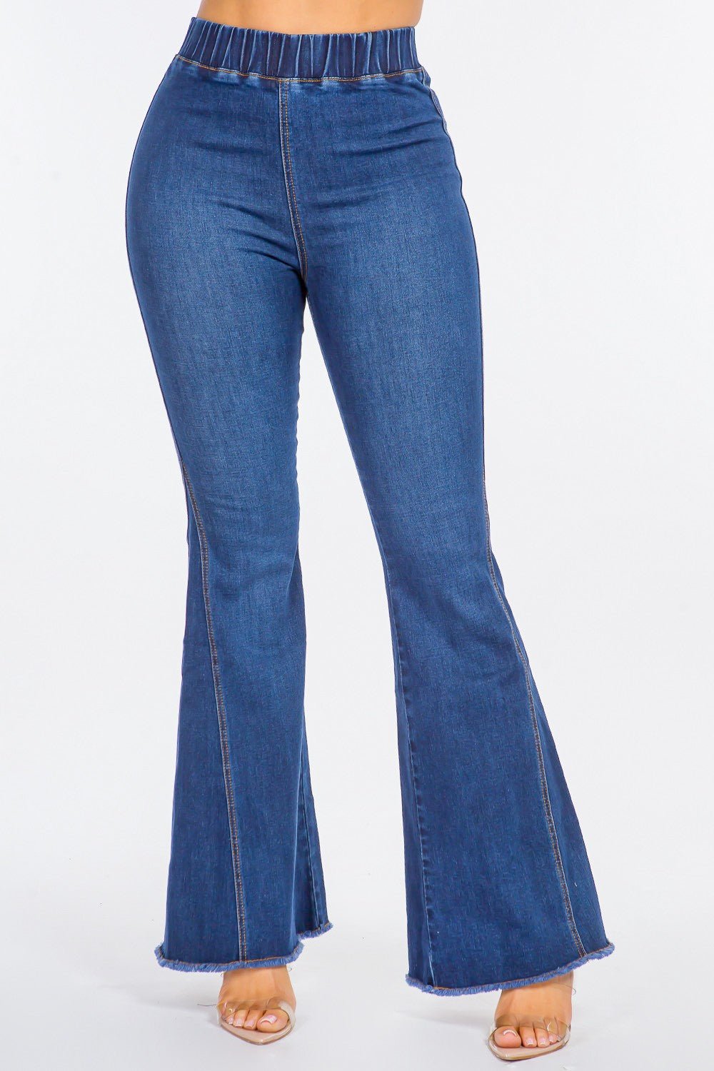 High Waist Curvy Flare Jeans - OMG! Rose