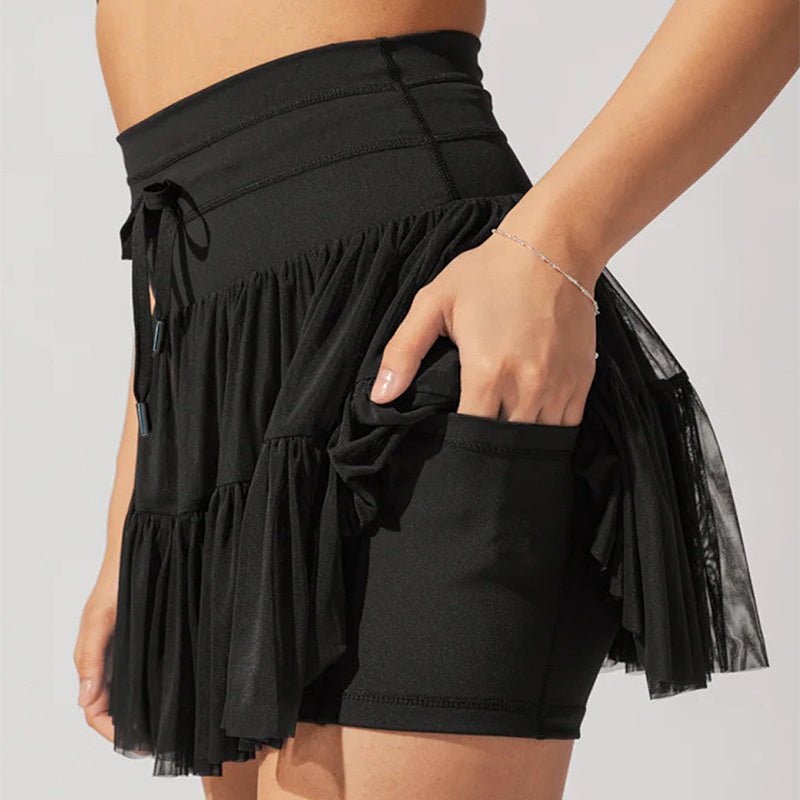 High Waist Pleated Sports Skirt - OMG! Rose